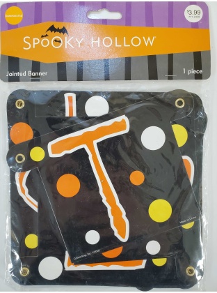 Entertaining Spooky Hollow Jointed Banner - Trick or Treat Black Cat