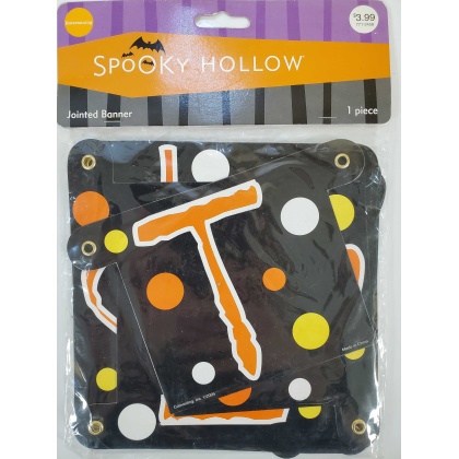 Entertaining Spooky Hollow Jointed Banner - Trick or Treat Black Cat