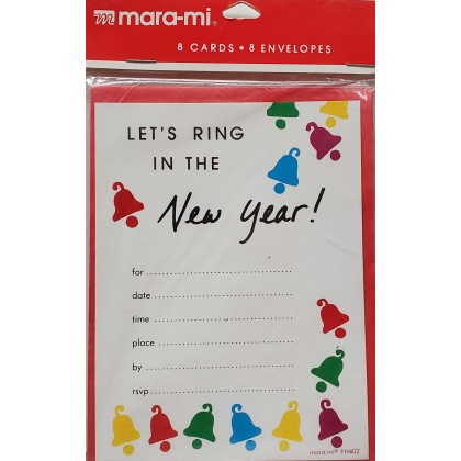 Mara-mi Let's Ring in the New Year Party Invitations - 8 cards