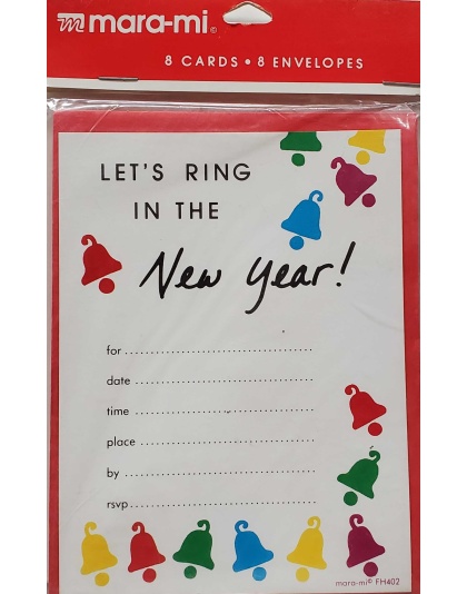 Mara-mi Let's Ring in the New Year Party Invitations - 8 cards