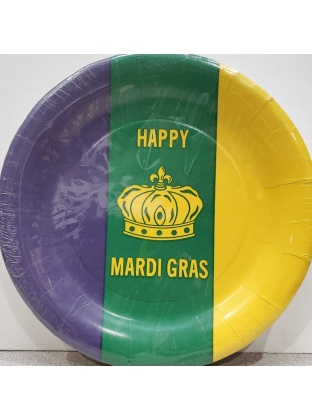 Mardi Parti 25 Large Plastic Coated 9 in. Plates