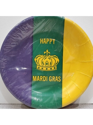 Mardi Parti 25 Small Plastic Coated 7 in. Plates