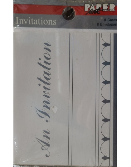 Paper Art An Invitations Silver- 8 Pack