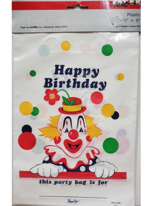 Paper Art Birthday Clown Themed Loot Bags - 8 count