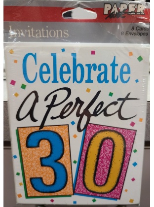 Paper Art Celebrate A Perfect 30 Birthday Invitations- 8 Pack