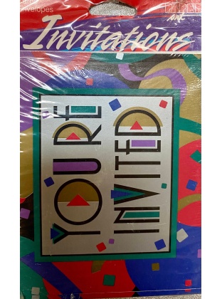 Paper Art Colorful Party Invitations - 8 Pack