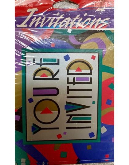 Paper Art Colorful Party Invitations - 8 Pack