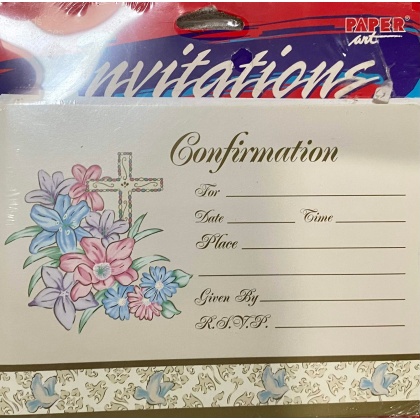 Paper Art Confirmation Invitations - 8 Pack