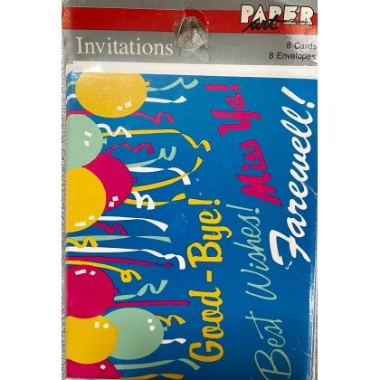 Paper Art Goodbye Party Invitations - 8 Pack