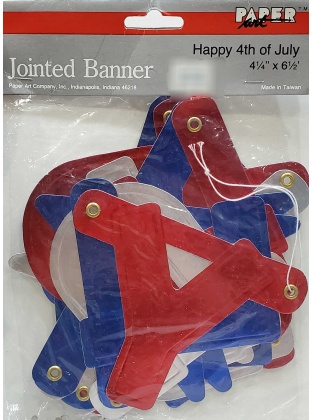 Paper Art Happy 4th of July Jointed Banner