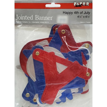 Paper Art Happy 4th of July Jointed Banner