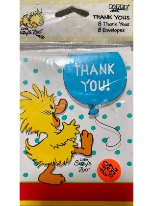 Paper Art Little Suzy's Zoo Thank You Cards - 8 Pack