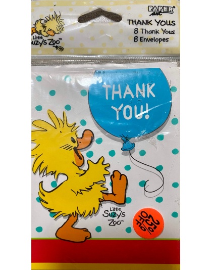 Paper Art Little Suzy's Zoo Thank You Cards - 8 Pack