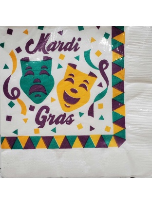 Paper Art Mardi Gras Large Napkins - 24 count