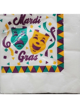 Paper Art Mardi Gras Small Napkins - 30 count