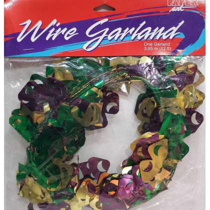 Paper Art Mardi Gras Wire Garland