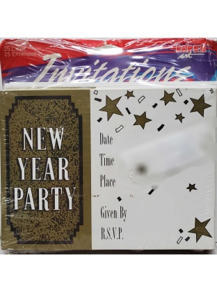 Paper Art New Year Celebration Invitations - 25 count