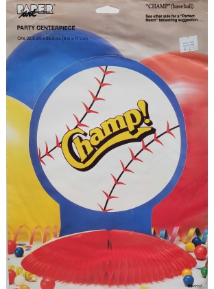 Paper Art Party Centerpiece - Champ (Baseball) Honeycomb Birthday Party Decoration
