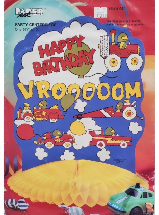 Paper Art Party Centerpiece - Vroom Honeycomb Birthday Party Decoration