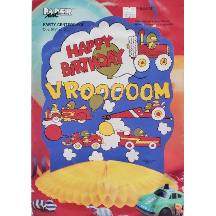 Paper Art Party Centerpiece - Vroom Honeycomb Birthday Party Decoration