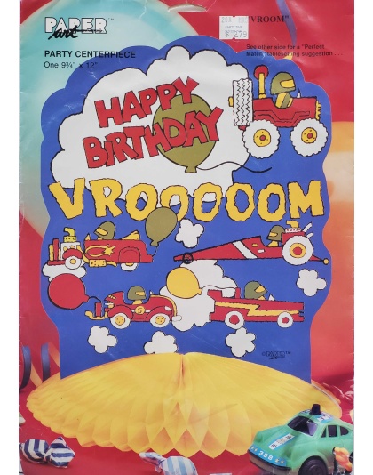 Paper Art Party Centerpiece - Vroom Honeycomb Birthday Party Decoration