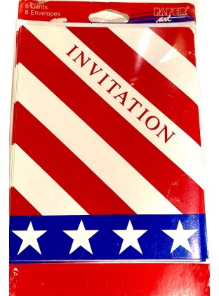 Paper Art Patriotic Invitation - 8 Pack