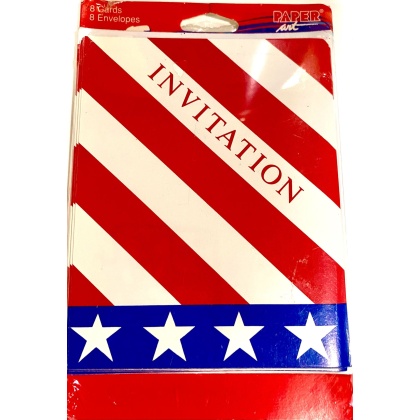 Paper Art Patriotic Invitation - 8 Pack