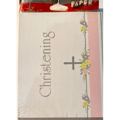 Paper Art Pink Christening Cards - 25 Pack