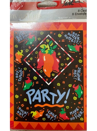 Paper Art Spicy Pepper Party Invitations - 8 Pack