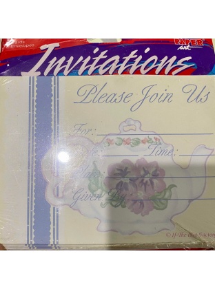 Paper Art Tea Party Invitations - 8 pack