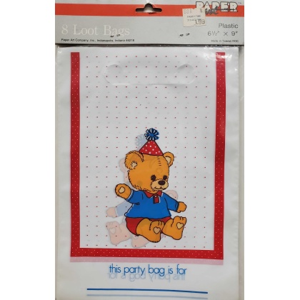 Paper Art Teddy Bear Themed Loot Bags - 8 count