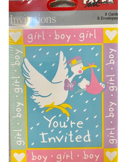 Paper Art You're Invited Baby Shower Invitations - 8 Pack