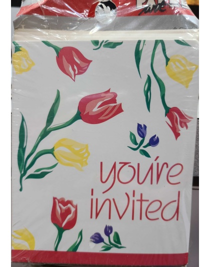 Paper Art You're Invited Tulips Invitations Makeup - 8 Pack