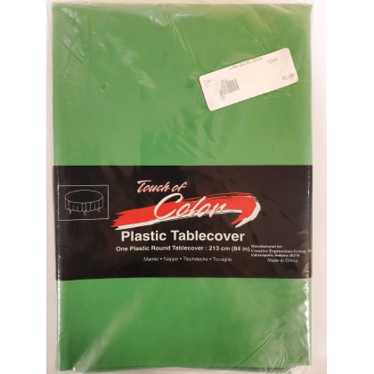 GREEN Round Plastic Table Cover by Touch Of Color