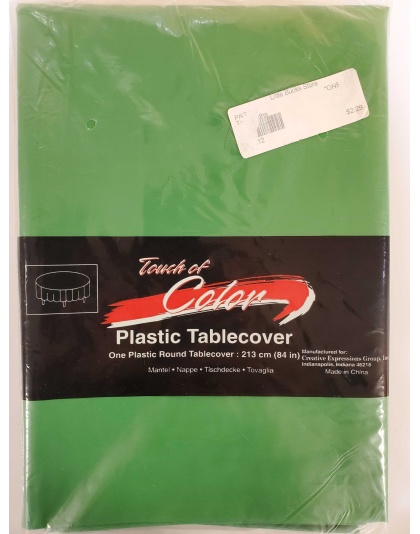 GREEN Round Plastic Table Cover by Touch Of Color