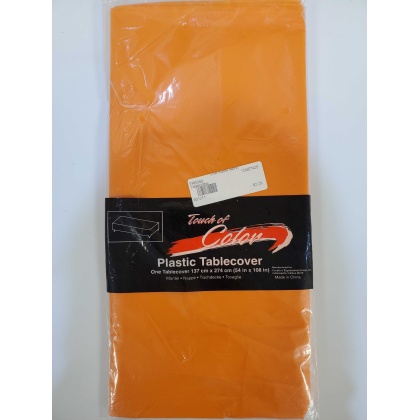 ORANGE Rectangle Plastic Table Cover by Touch Of Color