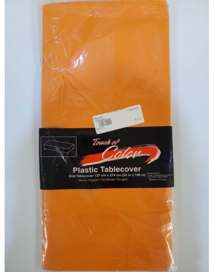 ORANGE Rectangle Plastic Table Cover by Touch Of Color