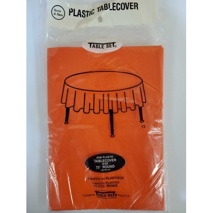 ORANGE Round Plastic Table Cover by Table Mate