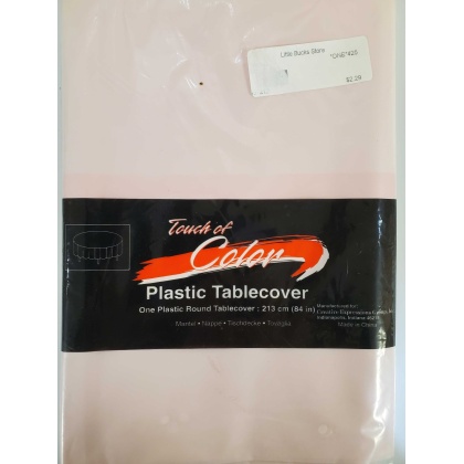 PINK Round Plastic Table Cover by Touch Of Color
