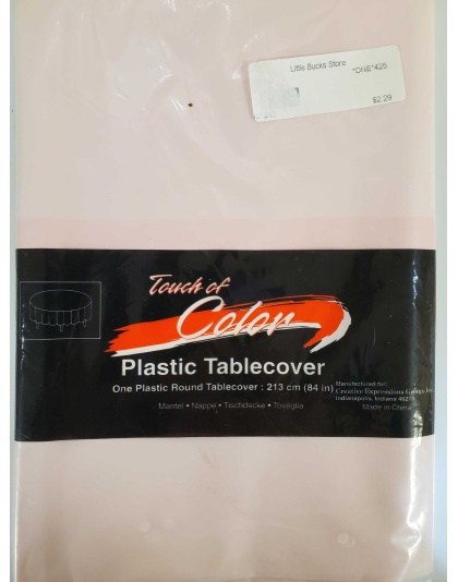 PINK Round Plastic Table Cover by Touch Of Color