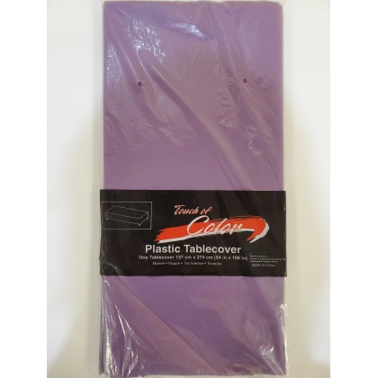 PURPLE Rectangle Plastic Table Cover by Touch Of Color