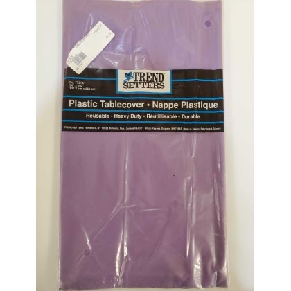 PURPLE Rectangle Plastic Table Cover by Trend Setters