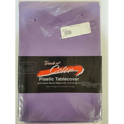 PURPLE Round Plastic Table Cover by Touch Of Color