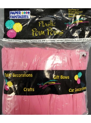 Paper Fantasies Plastic Pom Poms - Hot Pink