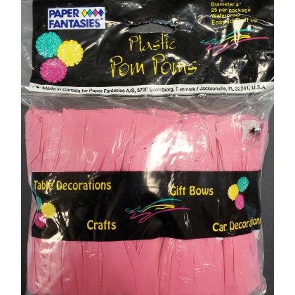 Paper Fantasies Plastic Pom Poms - Hot Pink