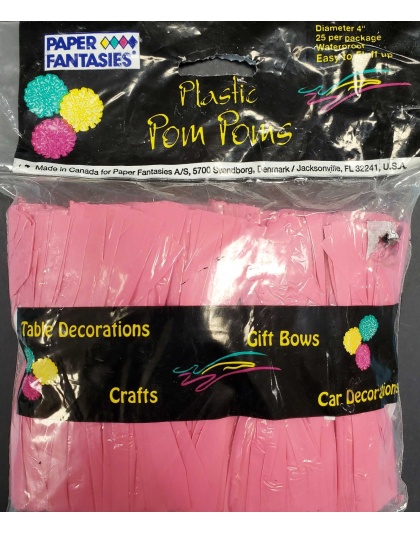 Paper Fantasies Plastic Pom Poms - Hot Pink