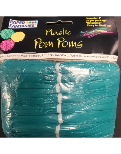 Paper Fantasies Plastic Pom Poms - Peacock