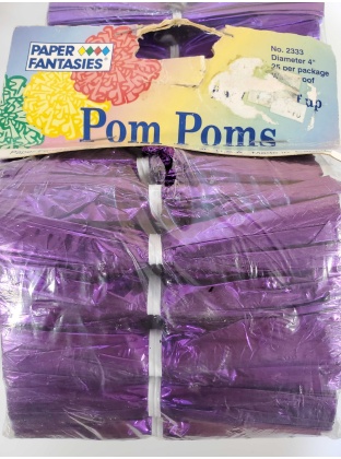 Paper Fantasies Plastic Pom Poms - Purple