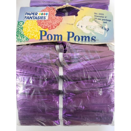 Paper Fantasies Plastic Pom Poms - Purple