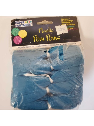 Paper Fantasies Plastic Pom Poms - Turquoise